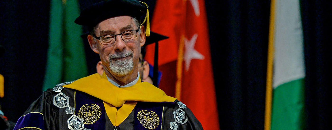 Interim Chancellor Christopher M. Fiorentino at a commencement ceremony.