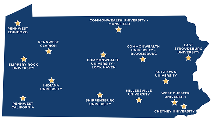 PASSHE Universities map