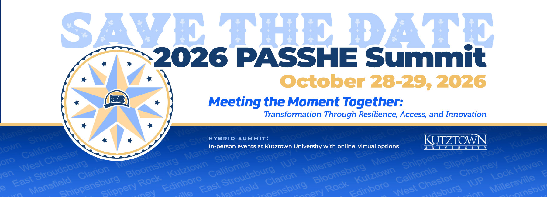 2026 PASSHE Summit home page banner graphic