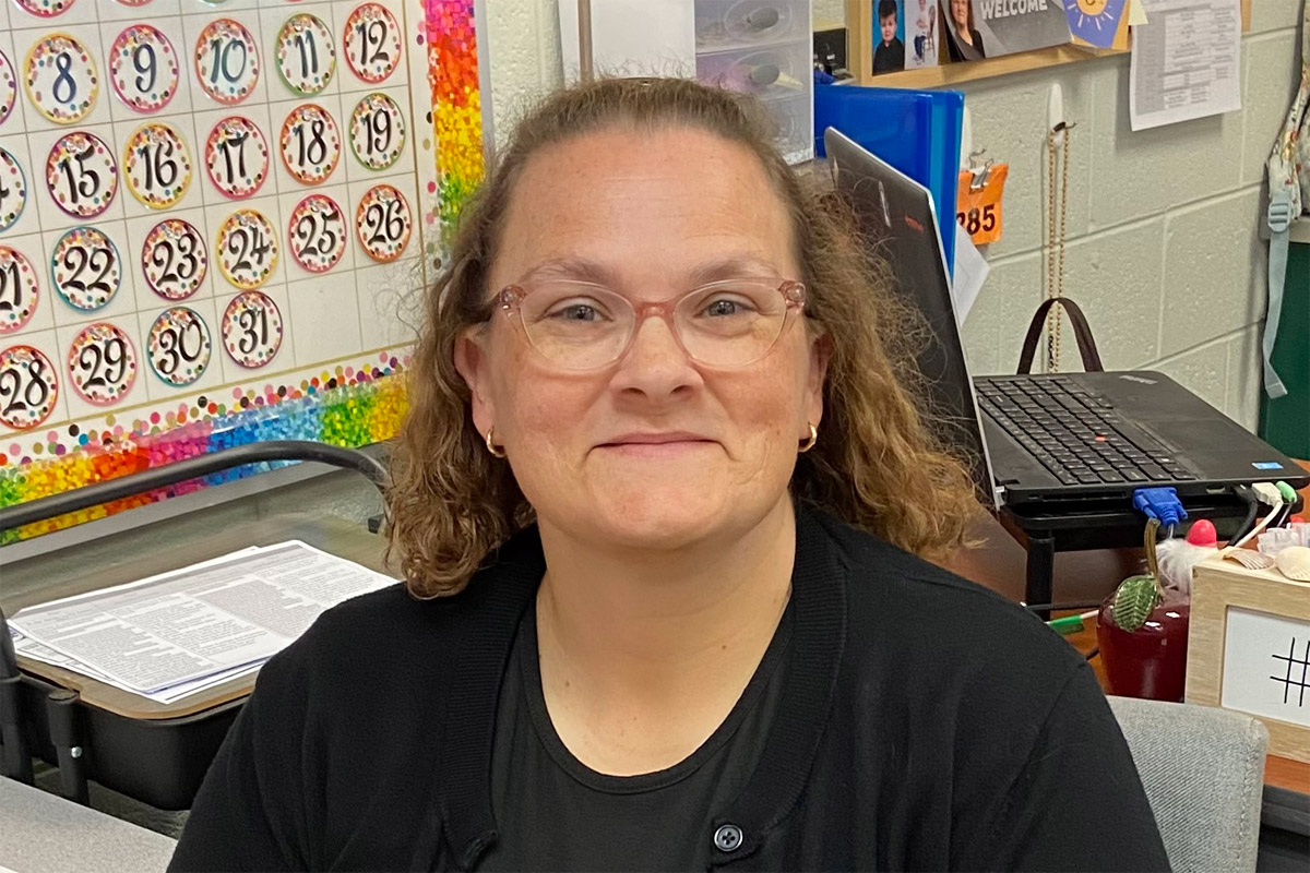 Amanda Redcay in her fourth grade classroom at Schuylkill Valley Elementary School..