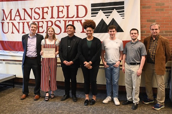 Daniel Teeter poses with his Student Government Association colleagues at Commonwealth University - Mansfield