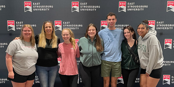 JP Shupp poses with fellow ESU students and colleagues.